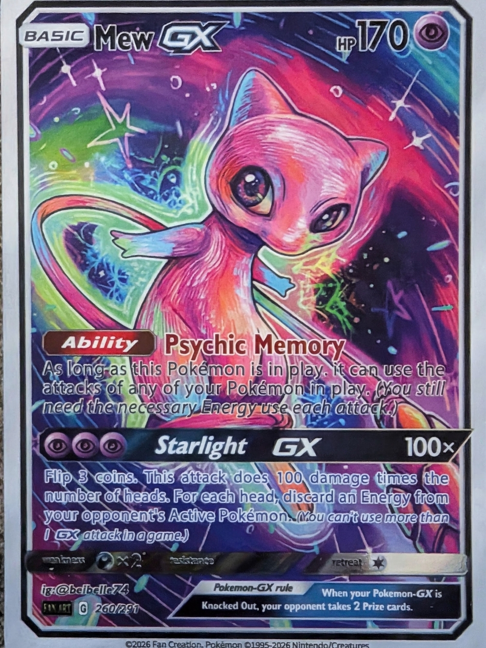 Mew GX Collectible Card - Pink